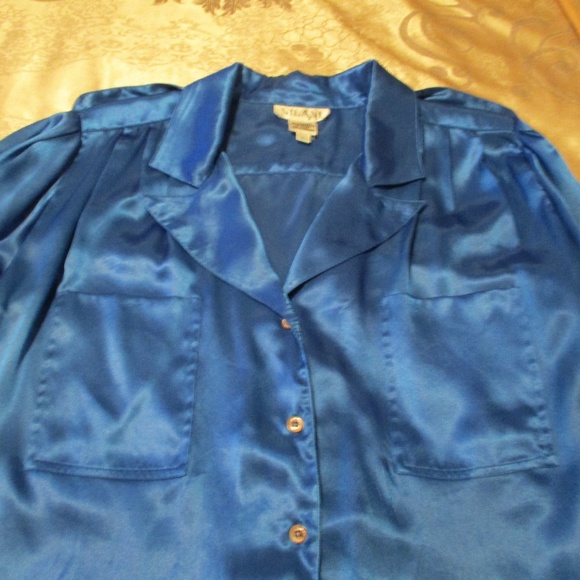 ROYAL SATIN DRESSY BLOUSE - Picture 3 of 5